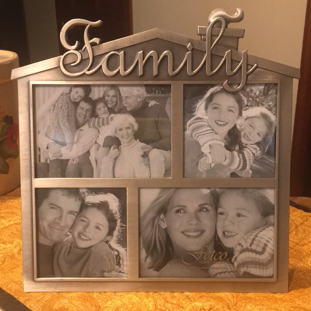 Pewter colored metal picture frame